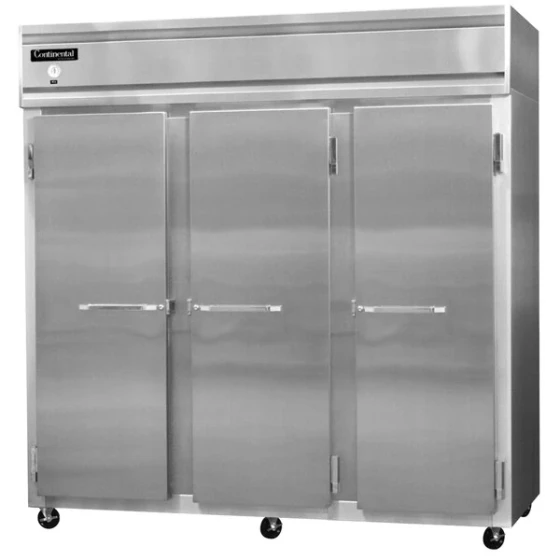 Continental Refrigerator 3FSNSA 78" Solid Door Shallow Depth Reach-In Freezer - 50 Cu. Ft.