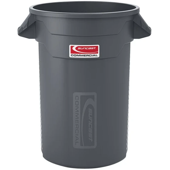 Suncast TCU32GY 32 Gallon Gray Round Trash Can