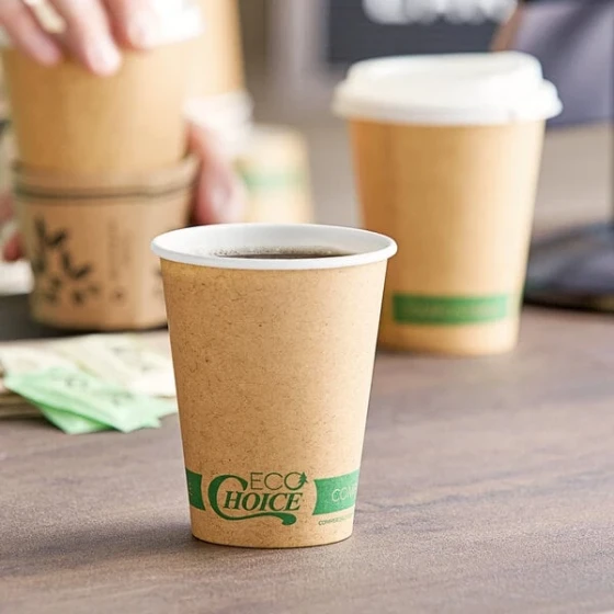 EcoChoice 12 oz. Kraft Compostable Paper Hot Cup - 50/Pack