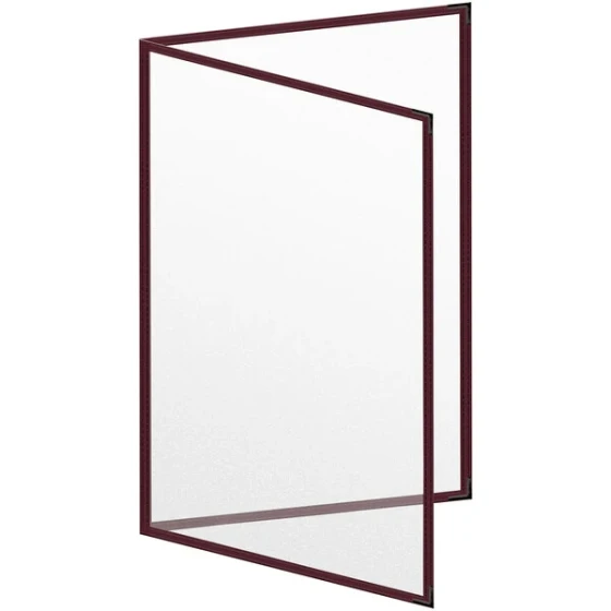 H. Risch, Inc. TED Deluxe Sewn 11" x 17" Maroon 4 View Menu Cover with Black Smooth Corners and Matte Finish
