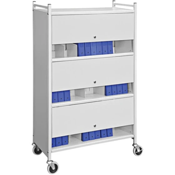 Omnimed Omnicart Light Gray 30-Binder Closed Cart with Locking Doors 280130-LGX