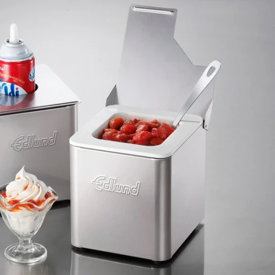 Edlund 79402 Insulated Stainless Steel Condiment Holder with 1/6 Size White Insert