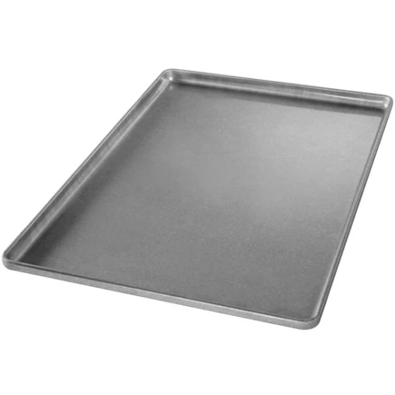 Chicago Metallic 41031 Full Size 22 Gauge Glazed 17 3/4 inch x 25 3/4 inch Band in Rim Aluminized Steel Sheet / Bun Pan