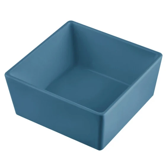 TableCraft CW5016PB Simple Solutions 1/6 Size Pigeon Blue Cast Aluminum Straight Sided Bowl - 3" Deep