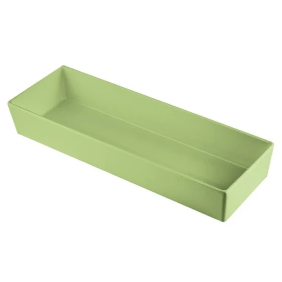 TableCraft CW5008MM Simple Solutions 1/2 Size Long Modern Mint Cast Aluminum Straight Sided Bowl - 3" Deep