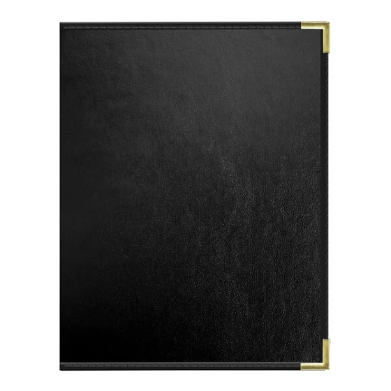 H. Risch, Inc. Oakmont 8 1/2" x 11" Black 12-View Menu Cover