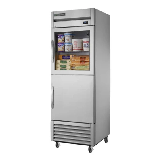 True T-23-1-G-1-HC~FGD01 27" Bottom Mounted Glass and Solid Half Door Reach-In Refrigerator