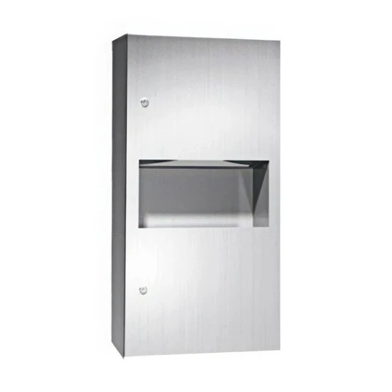 American Specialties, Inc. Simplicity 10-64623-9 Stainless Steel Surface-Mounted Paper Towel Dispenser with 2.2 Gallon Waste Receptacle
