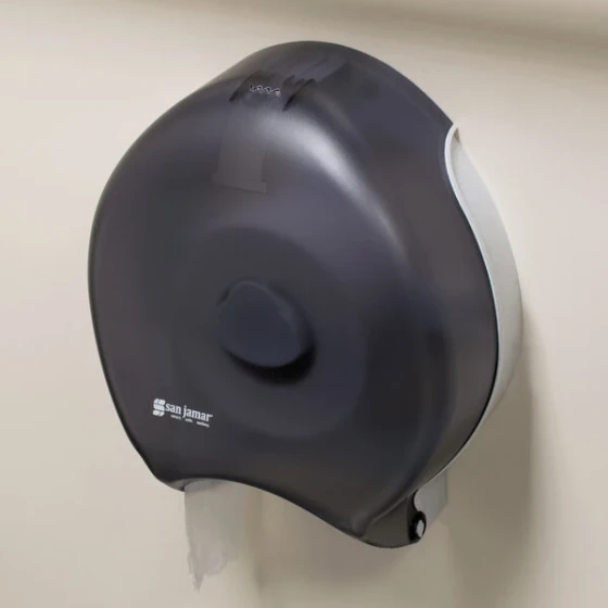 San Jamar R6000TBK Classic 12" Single Roll Jumbo Toilet Tissue Dispenser - Black Pearl