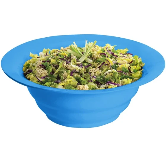 TableCraft CW3120SBL 10 Qt. Sky Blue Cast Aluminum Wide Rim Salad Bowl