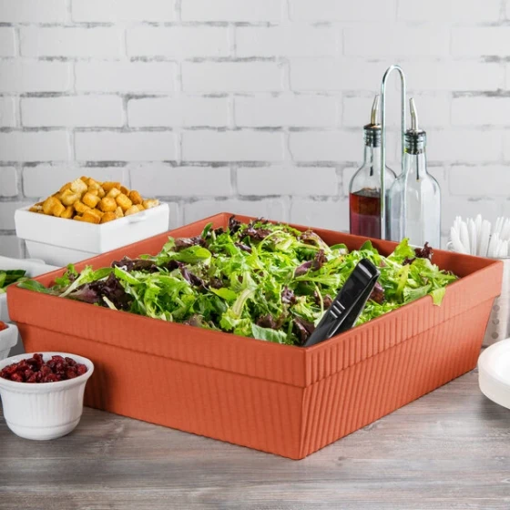 TableCraft CW1494CP 24 Qt. Copper Cast Aluminum Square Bowl