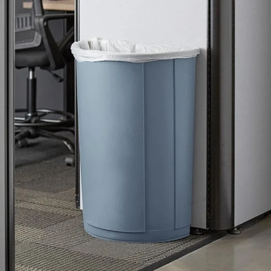 Lavex 21 Gallon Gray Half Round Trash Can
