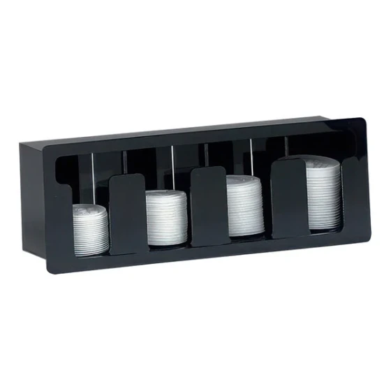 Dispense-Rite Black Acrylic 4-Section Built-In Flush-Mount Lid Organizer FML-4