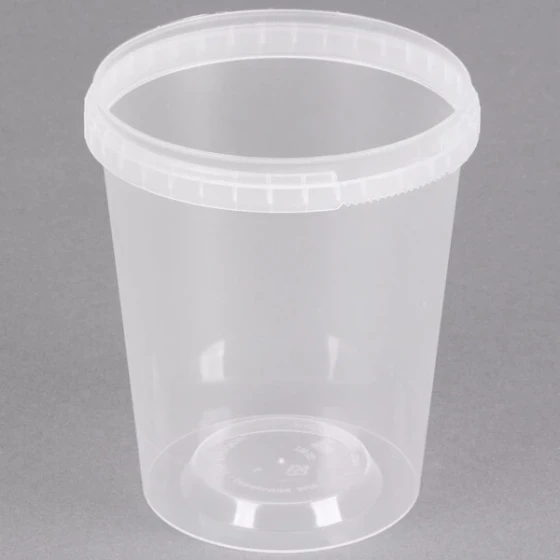 Placon 32 oz. Clear Tamper Resistant Tamper-Evident Safe Lock Deli Container - 250/Case