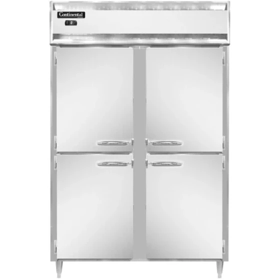 Continental Refrigerator D2FSNHD 52" Solid Half Door Shallow Depth Reach-In Freezer
