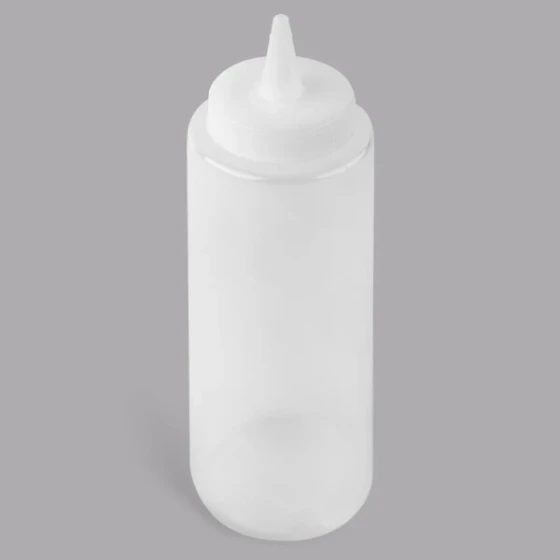 TableCraft 108C 8 oz. Clear Cone Tip Squeeze Bottle with 38 mm Opening - 12/Pack