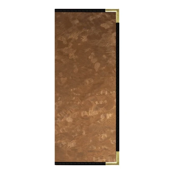 H. Risch, Inc. MET-PKT-10V Fools Gold Brushed Metallic 4 1/4" x 11" Customizable 10 View Menu Cover