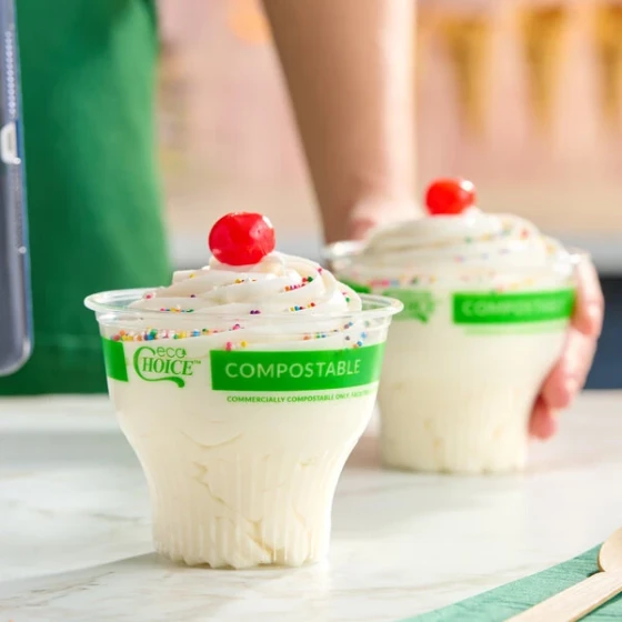 EcoChoice 12 oz. Compostable Clear PLA Dessert Cup - 50/Pack