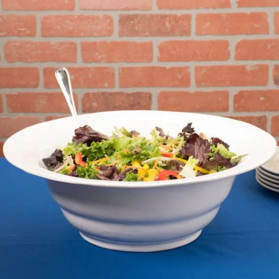TableCraft CW3120W 10 Qt. White Cast Aluminum Wide Rim Salad Bowl