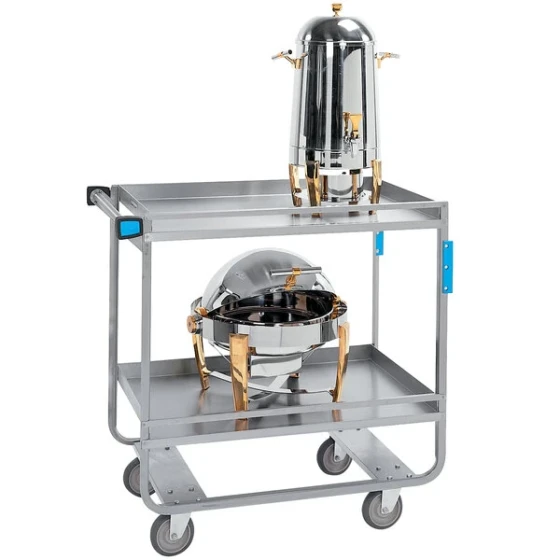 Lakeside 729 Stainless Steel Two Shelf Heavy Duty Guard Rail Utility Cart - 38 5/8" x 22 3/8" x 37 1/4"
