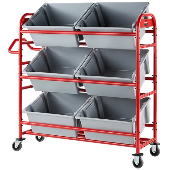 Rubbermaid® Tote Picking Cart with Angled Shelves 2144269