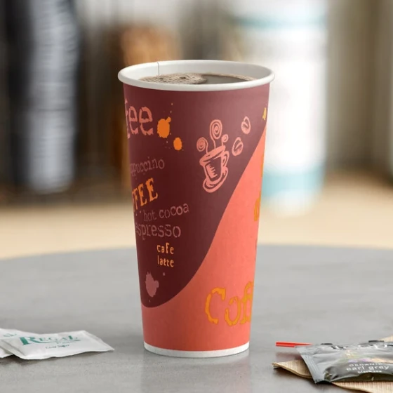 Choice 20 oz. Coffee Print Poly Paper Hot Cup - 600/Case