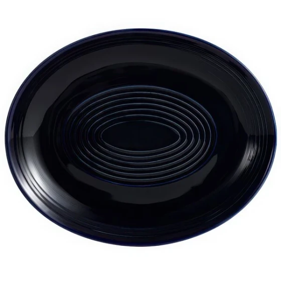 CAC TG-13C-CBU Tango 11 1/2" x 9 1/4" Cobalt Blue Coupe Oval Platter - 12/Case