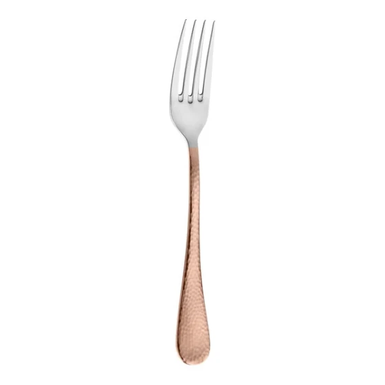 Amefa Sierra 8 1/8" 18/10 Stainless Steel Extra Heavy Weight Table Fork with Copper Handle - 12/Case