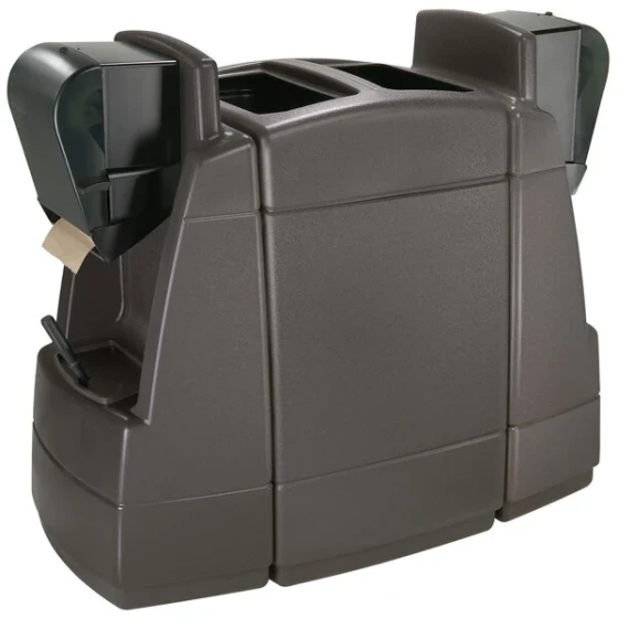 Commercial Zone 75840599 55 Gallon Islander Series Maui 2 Gray Rectangular Trash Can with 2 Windshield Wash Stations and 2 Squeegees