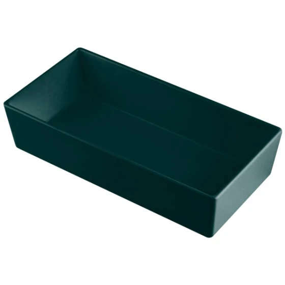 TableCraft CW5012HGN Simple Solutions 1/3 Size Hunter Green Cast Aluminum Straight Sided Bowl - 3" Deep