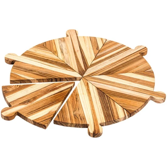 Teakhaus Specialty 16" 6-Piece Teakwood Pizza Platter 902