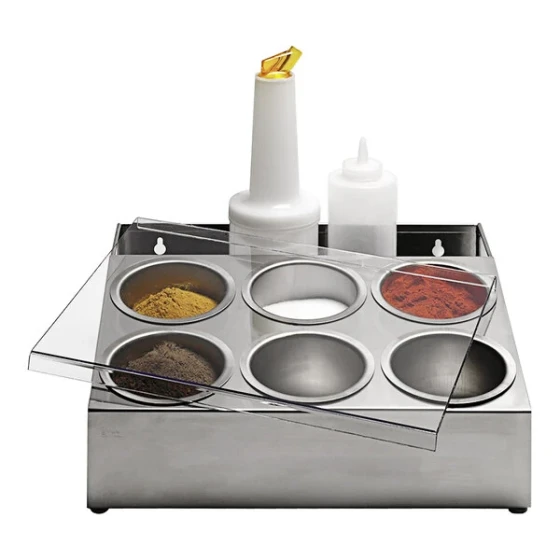 Matfer Bourgeat 6-Compartment Stainless Steel Spice Box / Condiment Bar