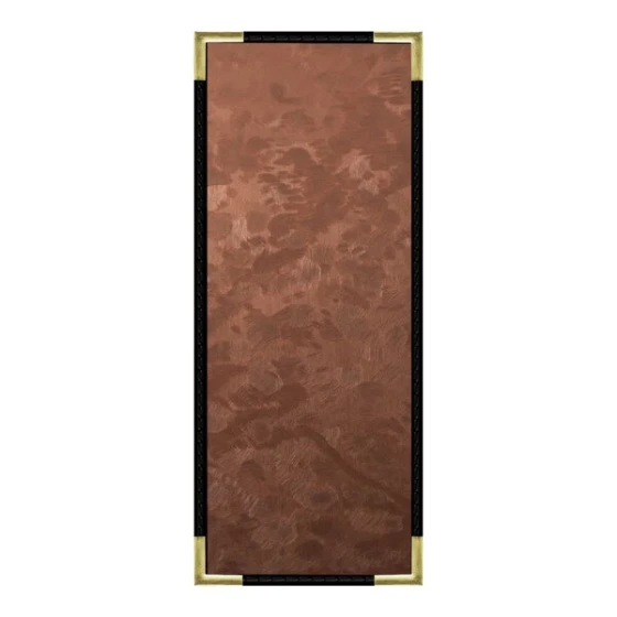H. Risch, Inc. MET-PKT-1V Bronze Brushed Metallic 4 1/4" x 11" Customizable 1 View Menu Cover