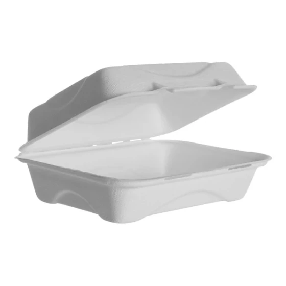 Eco-Products Vanguard 9" x 6" x 3" Compostable Sugarcane Clamshell Container - 250/Case