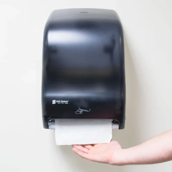 San Jamar T1400TBK Smart System Classic Hands Free Roll Towel Dispenser - Black Pearl