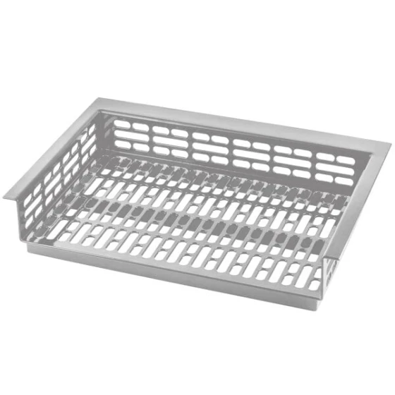 TableCraft CW1074BRA Simple Solutions 21 1/4" x 15 3/8" x 3" Brushed Aluminum Perforated Single Cold Well Drop-In Template