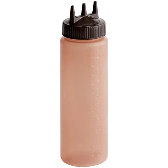 Vollrath 3324C-01 Traex® Color-Mate™ 24 oz. Brown Tri Tip™ Wide Mouth Squeeze Bottle