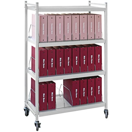 Omnimed Omnicart Light Gray Vertical 24-Binder Big Beam Open Cart 261221-LG