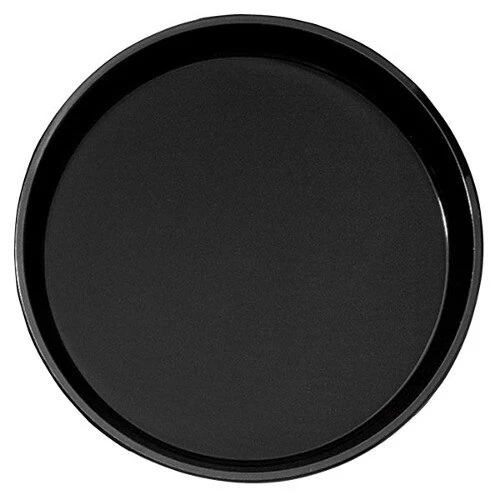 Cambro 11" Black Round Polytread Non-Skid Serving Tray PT1100110