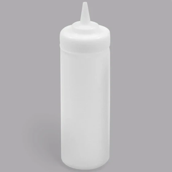 TableCraft 11253CHD 12 oz. Clear High Density WideMouth™ Cone Tip Squeeze Bottle with 53 mm Opening - 12/Pack