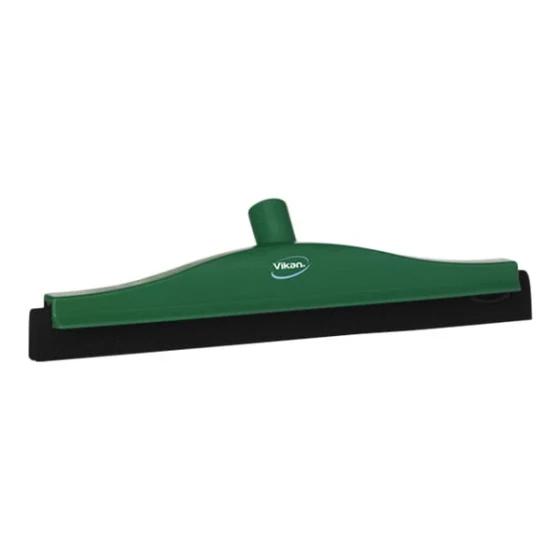 Vikan 77522 15 3/4" Green Double Foam Rubber Blade Floor Squeegee with Plastic Frame and Replacement Cassette