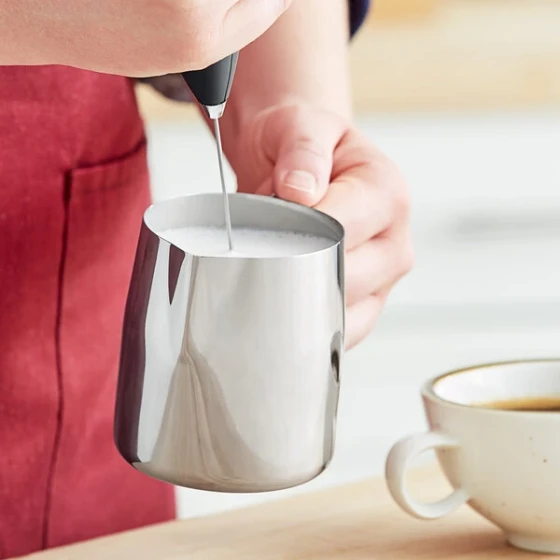 TableCraft 14 oz. Mirror-Finished Stainless Steel Frothing Pitcher 2014