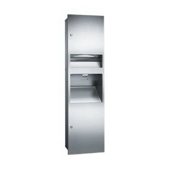 American Specialties, Inc. Simplicity 10-64672-2 Recessed Paper Towel Dispenser with Automatic High-Speed Hand Dryer and Waste Receptacle - 208/240V