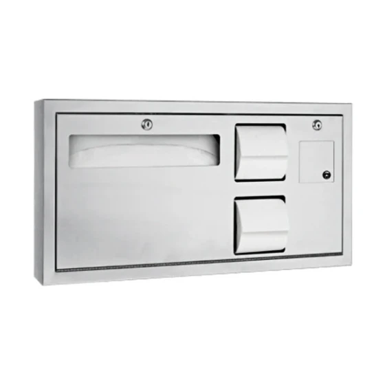 American Specialties, Inc. Traditional 10-0487-R-9 Surface-Mounted ADA Toilet Seat Cover / Toilet Tissue Dispenser