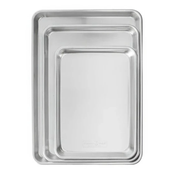 Nordic Ware Naturals 3-Piece 20 Gauge Wire in Rim Aluminum Bun / Sheet Pan Set 43174