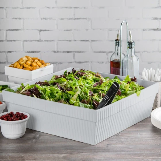 TableCraft CW1494GY 24 Qt. Gray Cast Aluminum Square Bowl