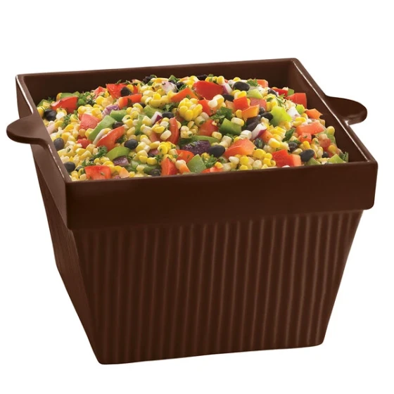 TableCraft CW1490BR 6.5 Qt. Brown Cast Aluminum Square Condiment Bowl
