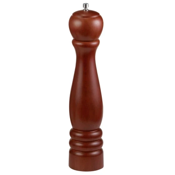 TableCraft PM1912 12 1/2" Wood Pepper Mill with Mahogany Finish