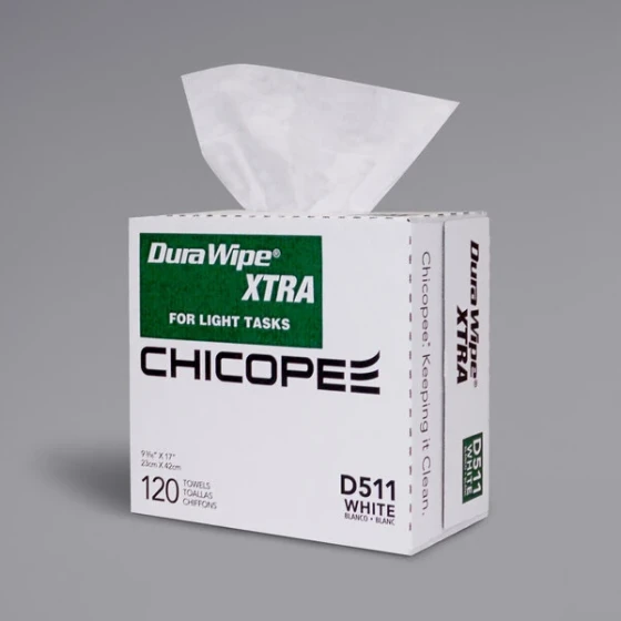 Chicopee D511X Durawipe 9" x 17" White Xtra Light-Weight Industrial Wiper - 1,200/Case