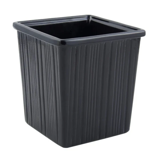 Bon Chef 9504BLK 100 oz. Black Sandstone Finish Cast Aluminum Straight Sided Square Bowl